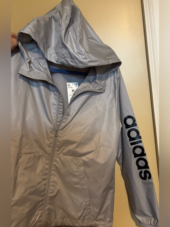 adidas Jackets & Blazers - Adidas, gray / black solid windbreaker ,women’s size M, BNWT